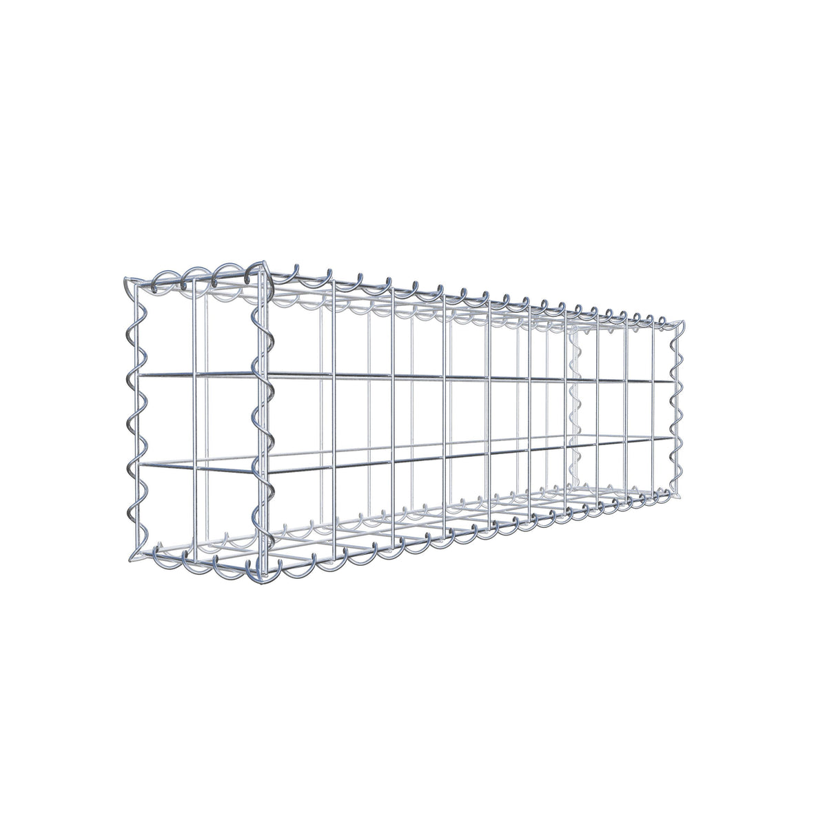 Gabião 100 cm x 30 cm x 20 cm (C x A x P), malhagem 10 cm x 10 cm, espiral