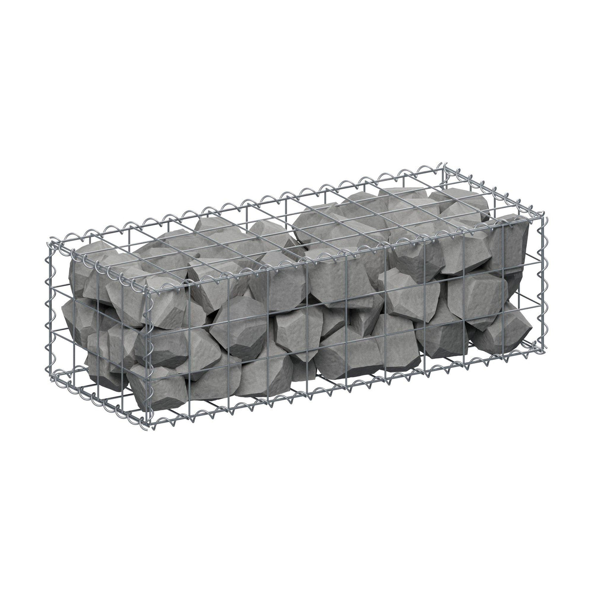 Gabione 100 cm x 30 cm x 40 cm (L x H x T), Maschenweite 10 cm x 10 cm, Spirale