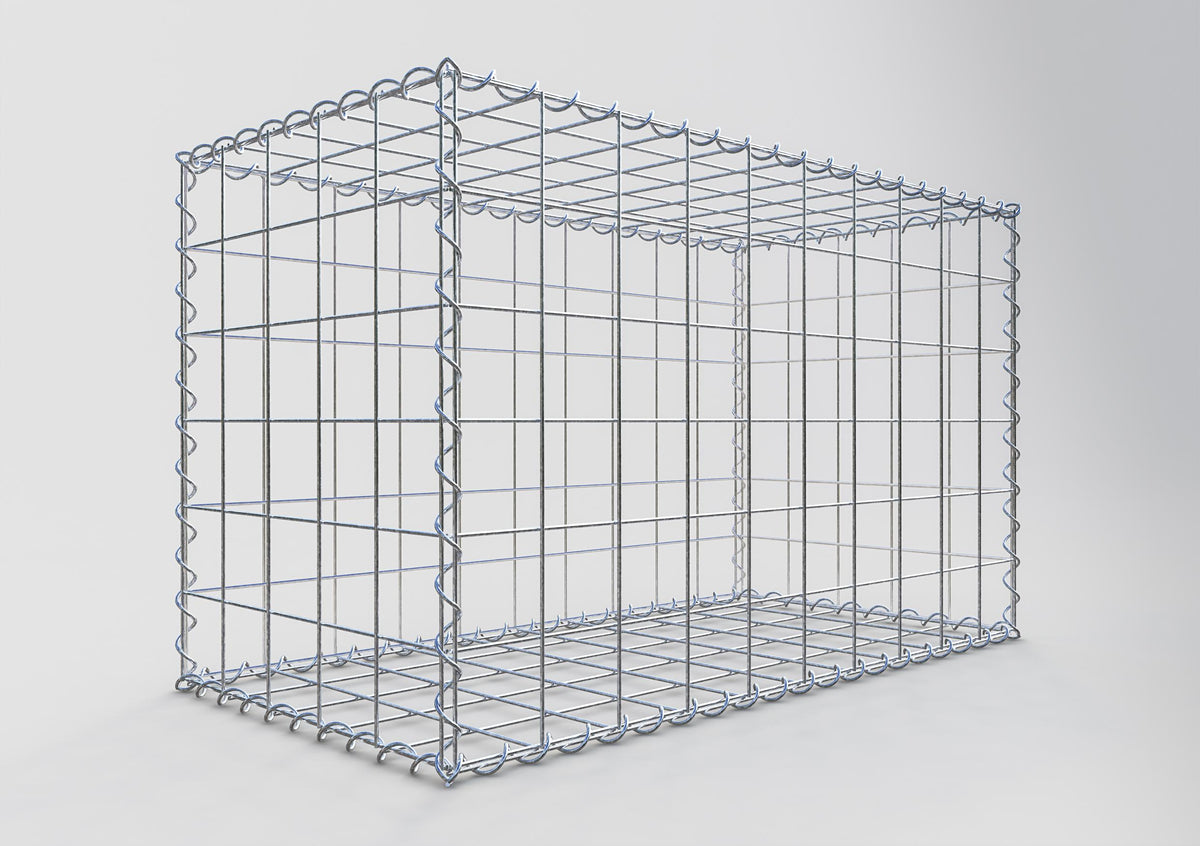 Gabião 100 cm x 60 cm x 50 cm (C x A x P), malhagem 10 cm x 10 cm, espiral