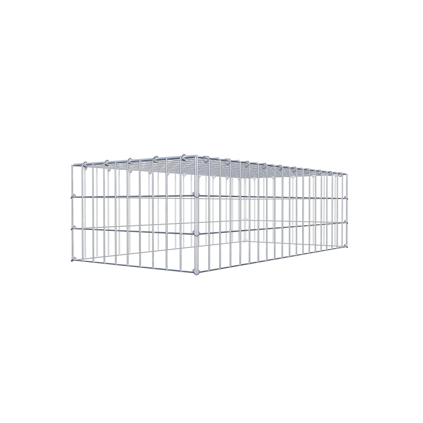 Gabião Tipo 3 100 cm x 30 cm x 50 cm (C x A x P), malhagem 5 cm x 10 cm, anel C
