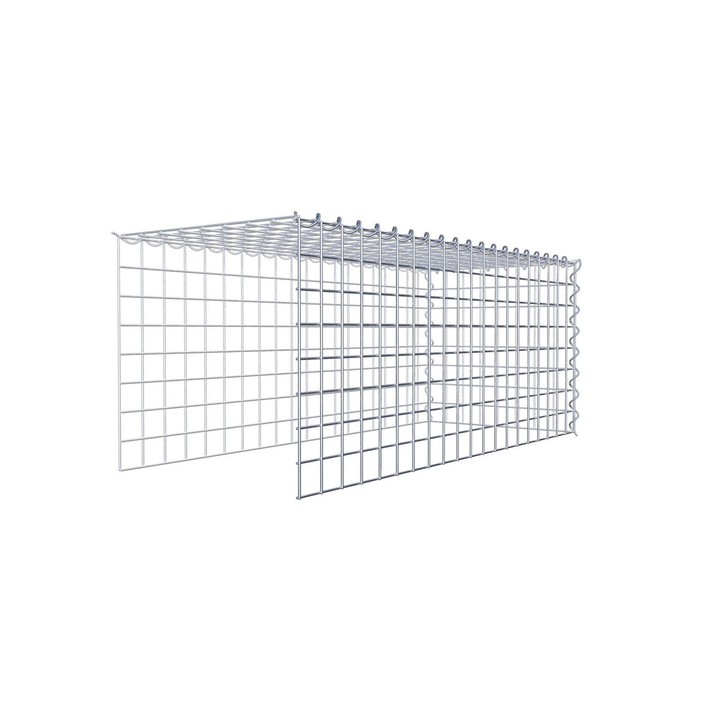 Opvokset gabion type 4 100 cm x 40 cm x 40 cm (L x H x D), maskestørrelse 5 cm x 5 cm, spiral