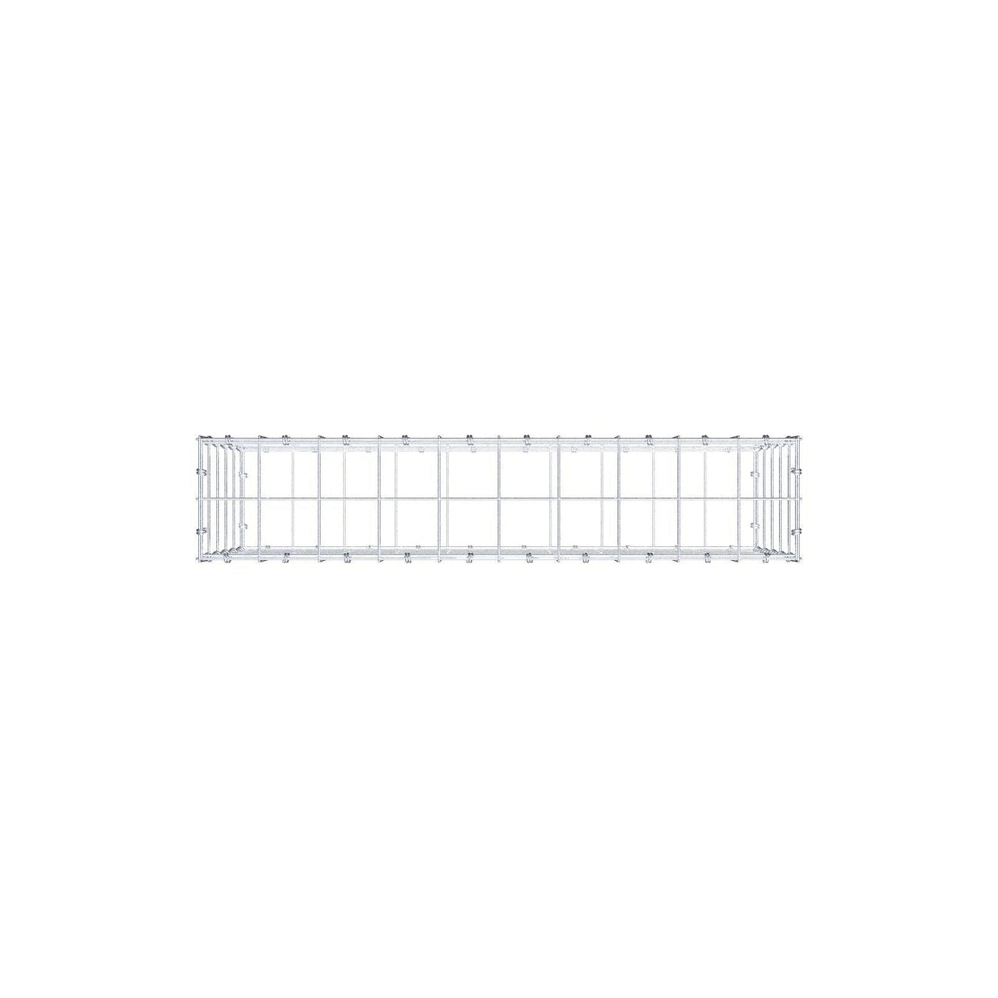 Gabion 100 cm x 50 cm x 20 cm (L x H x D), maskestørrelse 10 x 10 cm, spiralring