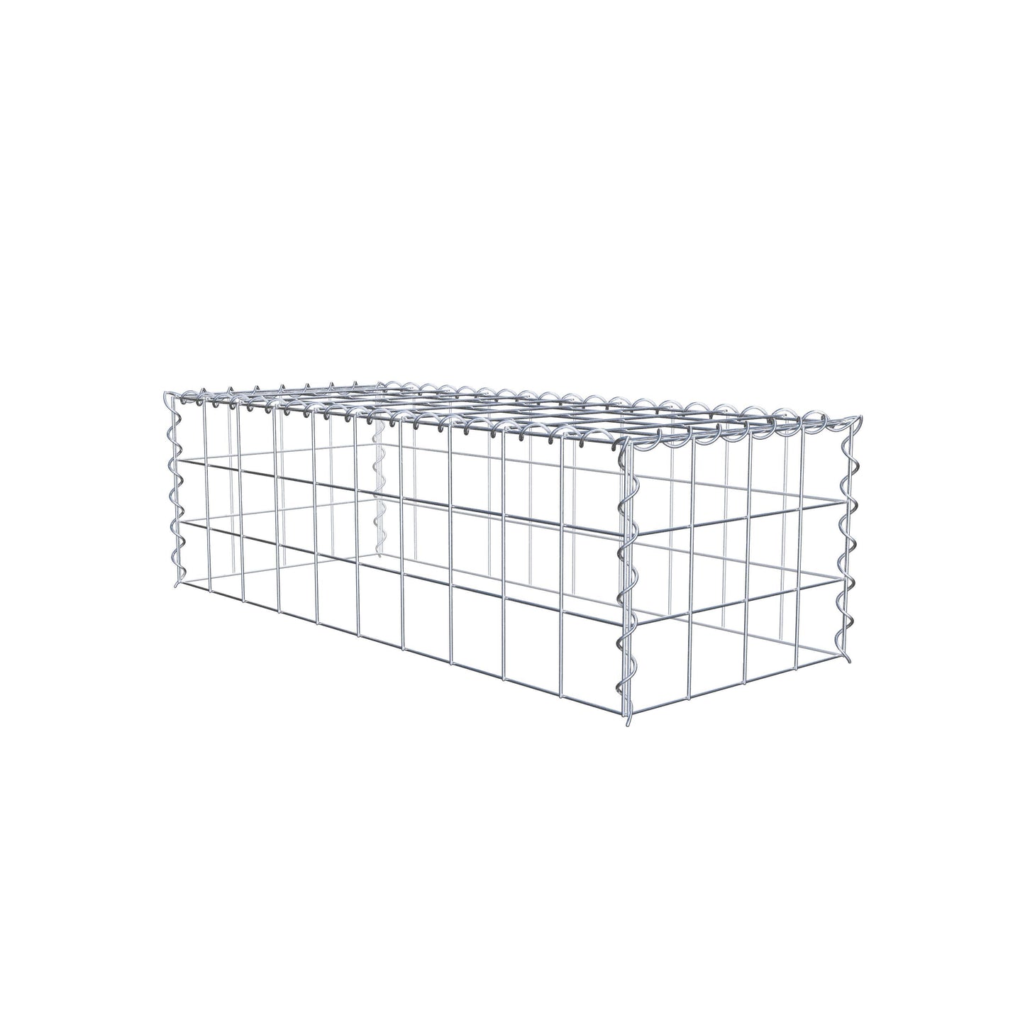 Opvokset gabion type 3 100 cm x 30 cm x 40 cm (L x H x D), maskestørrelse 10 cm x 10 cm, spiral