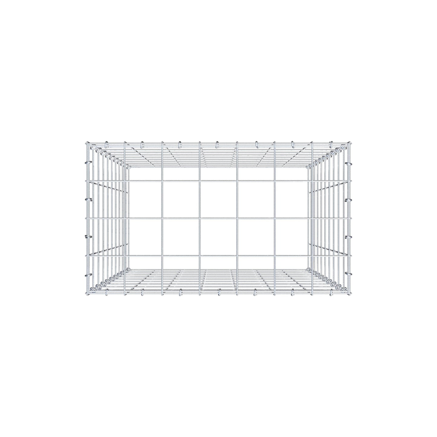 Mounted gabion type 3 100 cm x 70 cm x 40 cm (L x H x D), mesh size 10 cm x 10 cm, C-ring