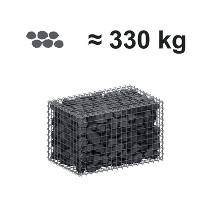 Gabion 80 cm x 50 cm x 50 cm (L x H x D), mesh size 5 cm x 5 cm, spiral