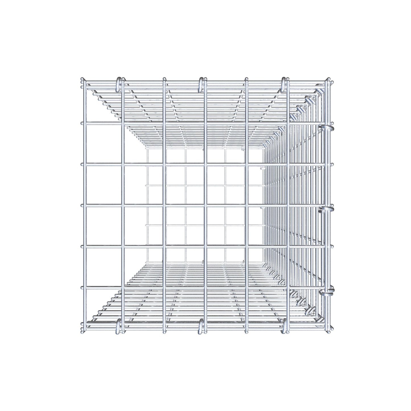 Monteret gabion type 2 100 cm x 30 cm x 30 cm (L x H x D), maskestørrelse 5 cm x 5 cm, C-ring