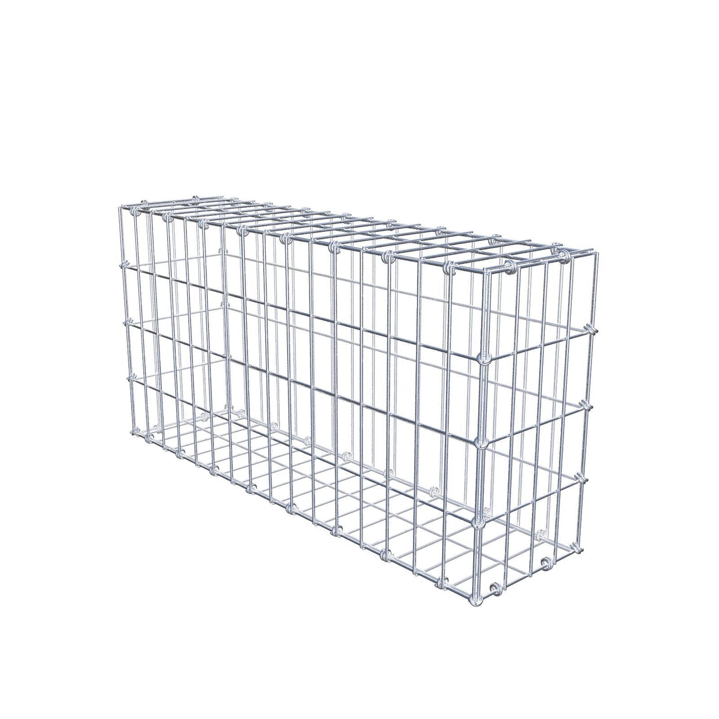 Gabião 80 cm x 40 cm x 20 cm (C x A x P), malhagem 5 x 10 cm, anel espiral