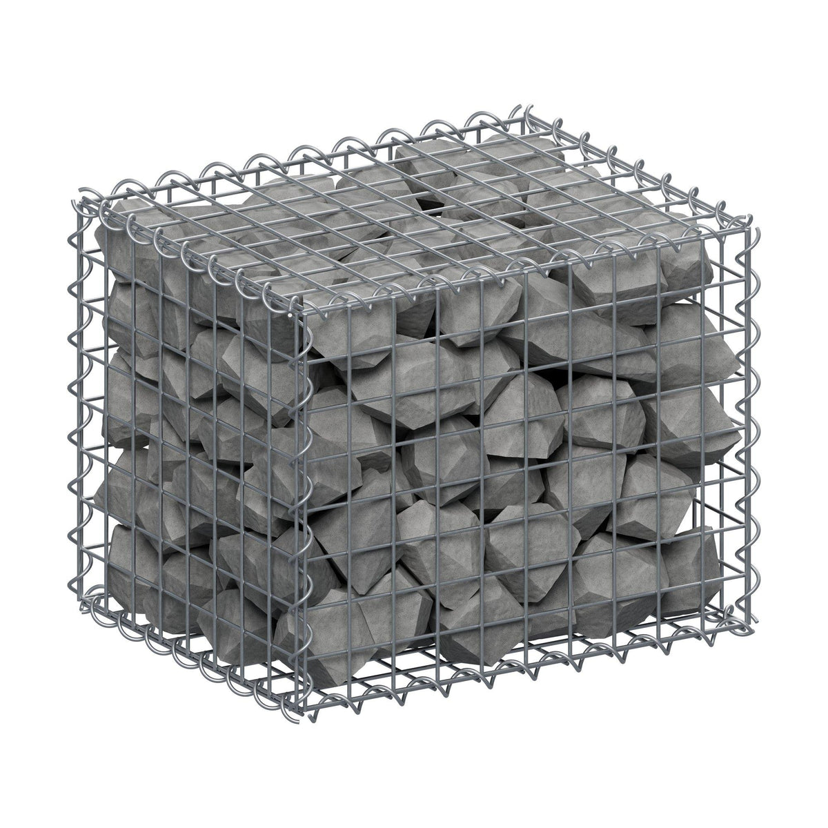 Gabion 50 cm x 40 cm x 40 cm (L x H x D), maskstorlek 5 cm x 5 cm, spiral