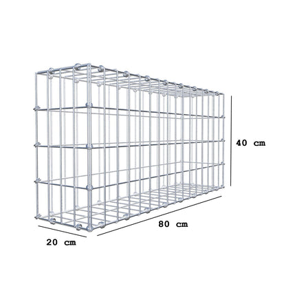 Gabião 80 cm x 40 cm x 20 cm (C x A x P), malhagem 5 x 10 cm, anel espiral