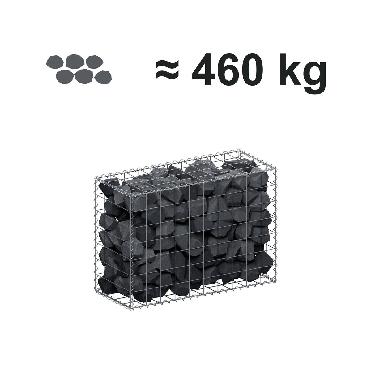Gabion 100 cm x 70 cm x 40 cm (L x H x D), maskestørrelse 10 cm x 10 cm, spiral