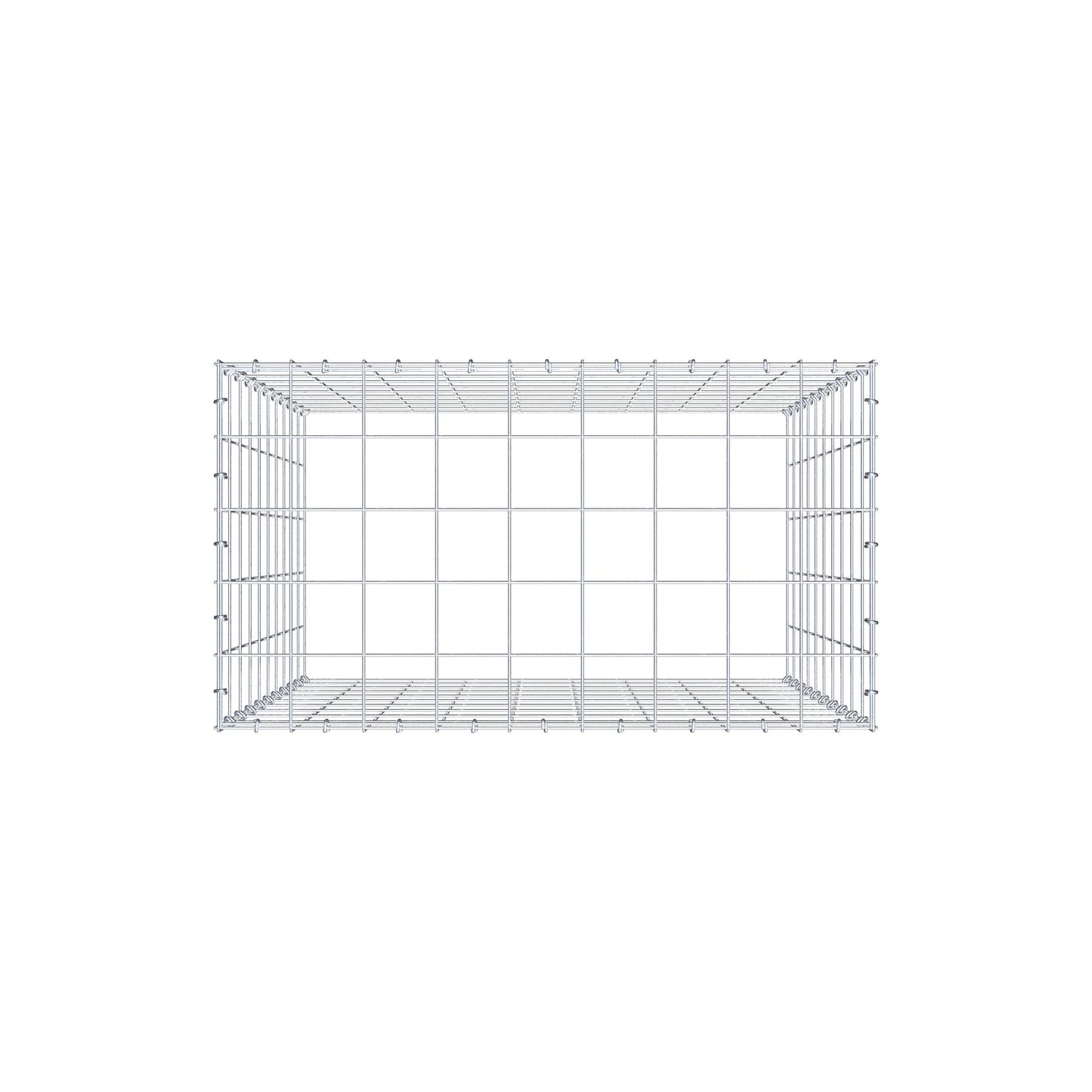 Typ 3 påbyggnadsgabion 100 cm x 90 cm x 50 cm (L x H x D), maskstorlek 10 cm x 10 cm, C-ring