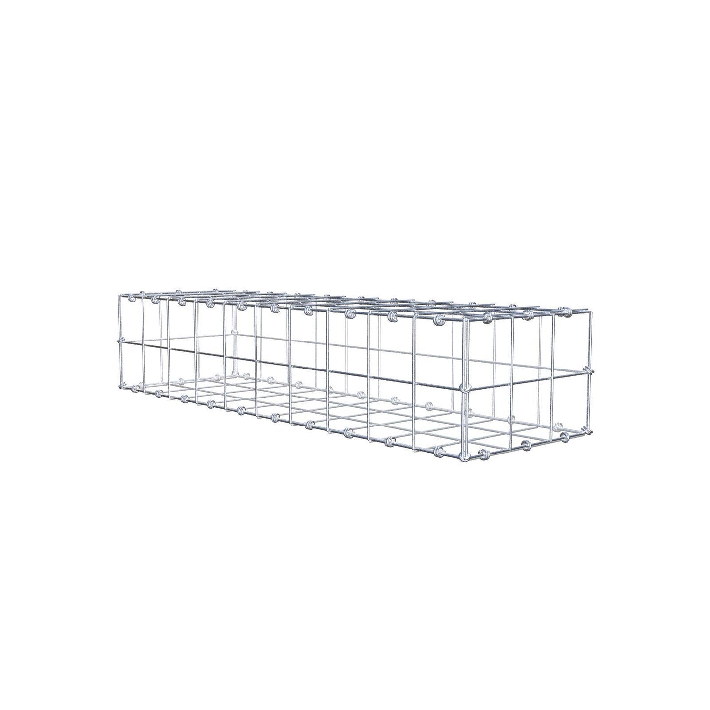 Gabion 100 cm x 20 cm x 30 cm (L x H x D), maskstorlek 10 x 10 cm, spiralring