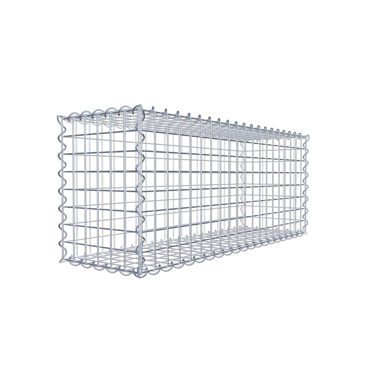 Gabbione 100 cm x 40 cm x 30 cm (L x H x P), maglia 5 cm x 5 cm, spirale