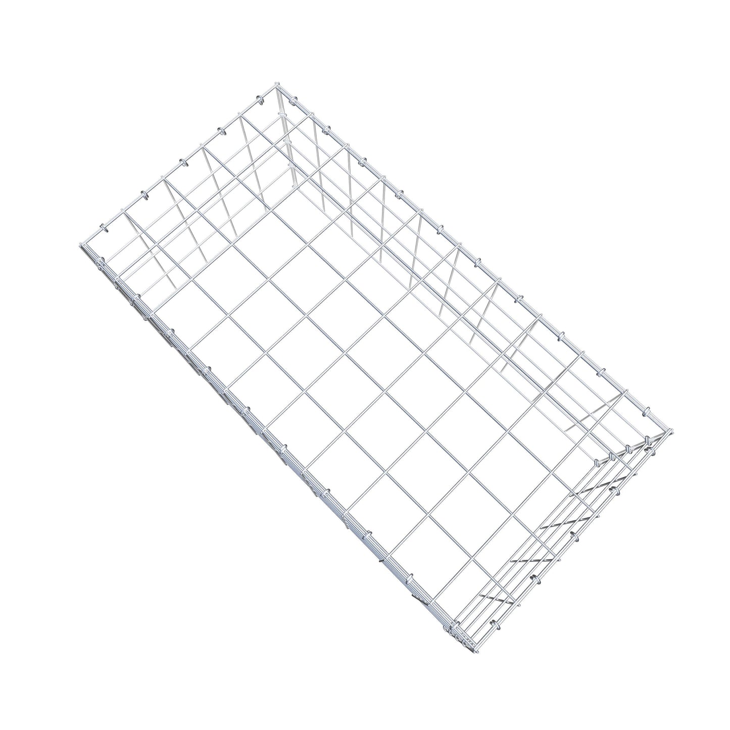 Typ 3 påbyggnadsgabion 100 cm x 40 cm x 50 cm (L x H x D), maskstorlek 10 cm x 10 cm, C-ring
