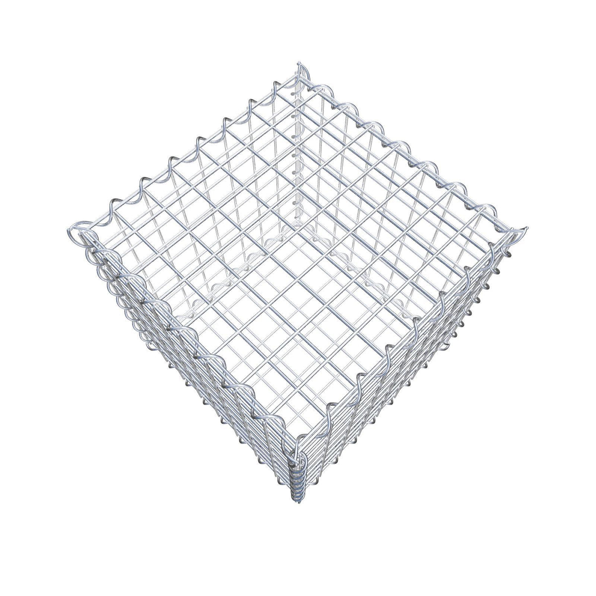 Gabião 40 cm x 40 cm x 40 cm (C x A x P), malhagem 5 cm x 5 cm, espiral