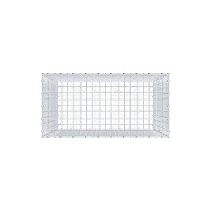 Gabion 100 cm x 100 cm x 50 cm (L x H x D), maskstorlek 5 x 5 cm, spiralring