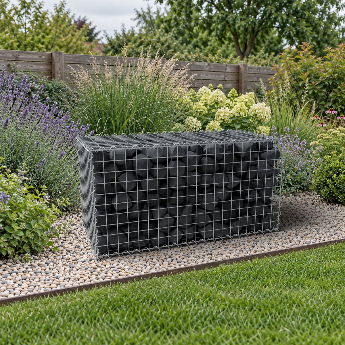Gabion 100 cm x 50 cm x 50 cm (L x H x D), maskestørrelse 5 cm x 5 cm, spiral
