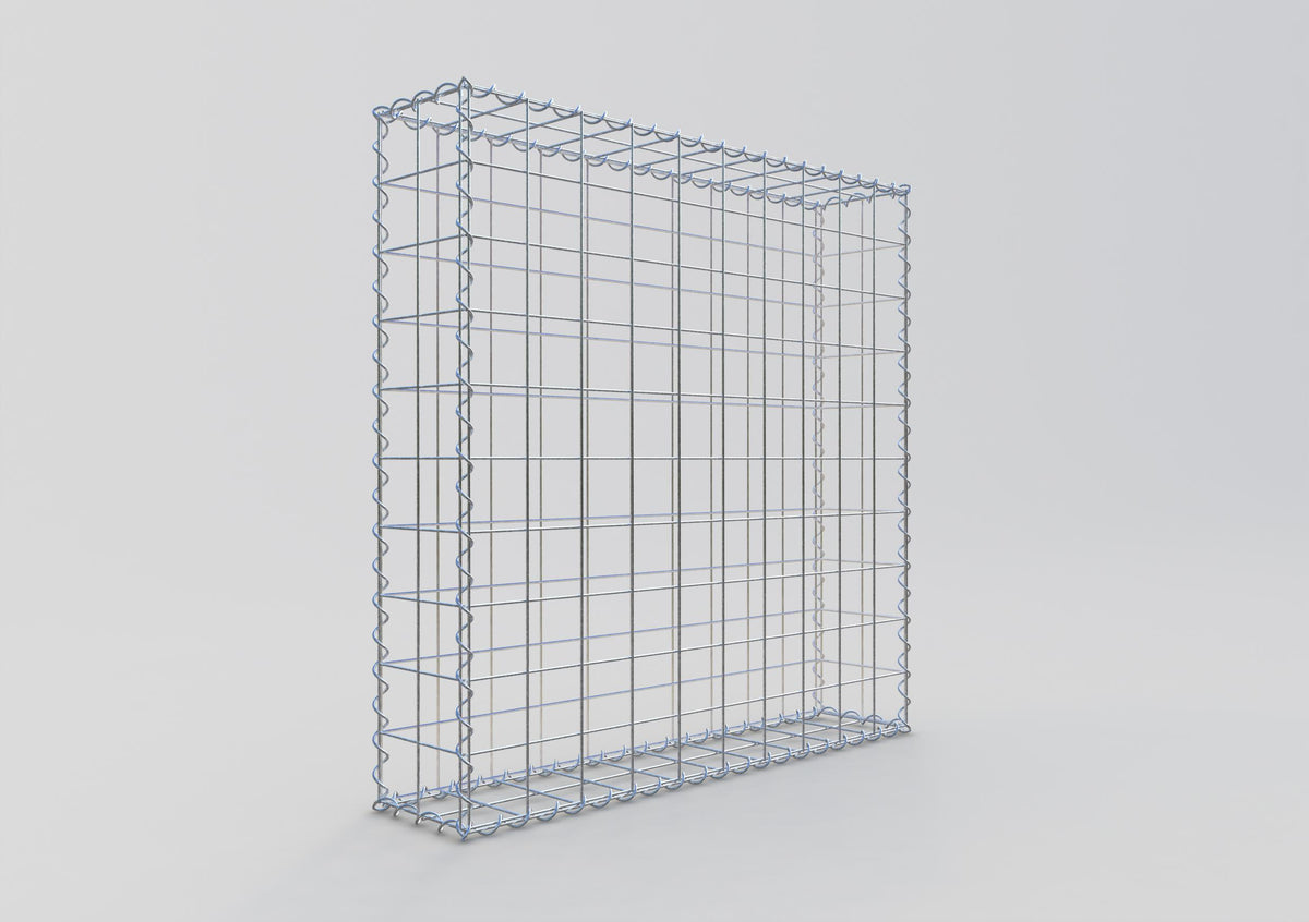 Gabion 100 cm x 100 cm x 20 cm (L x H x D), maskstorlek 10 cm x 10 cm, spiral