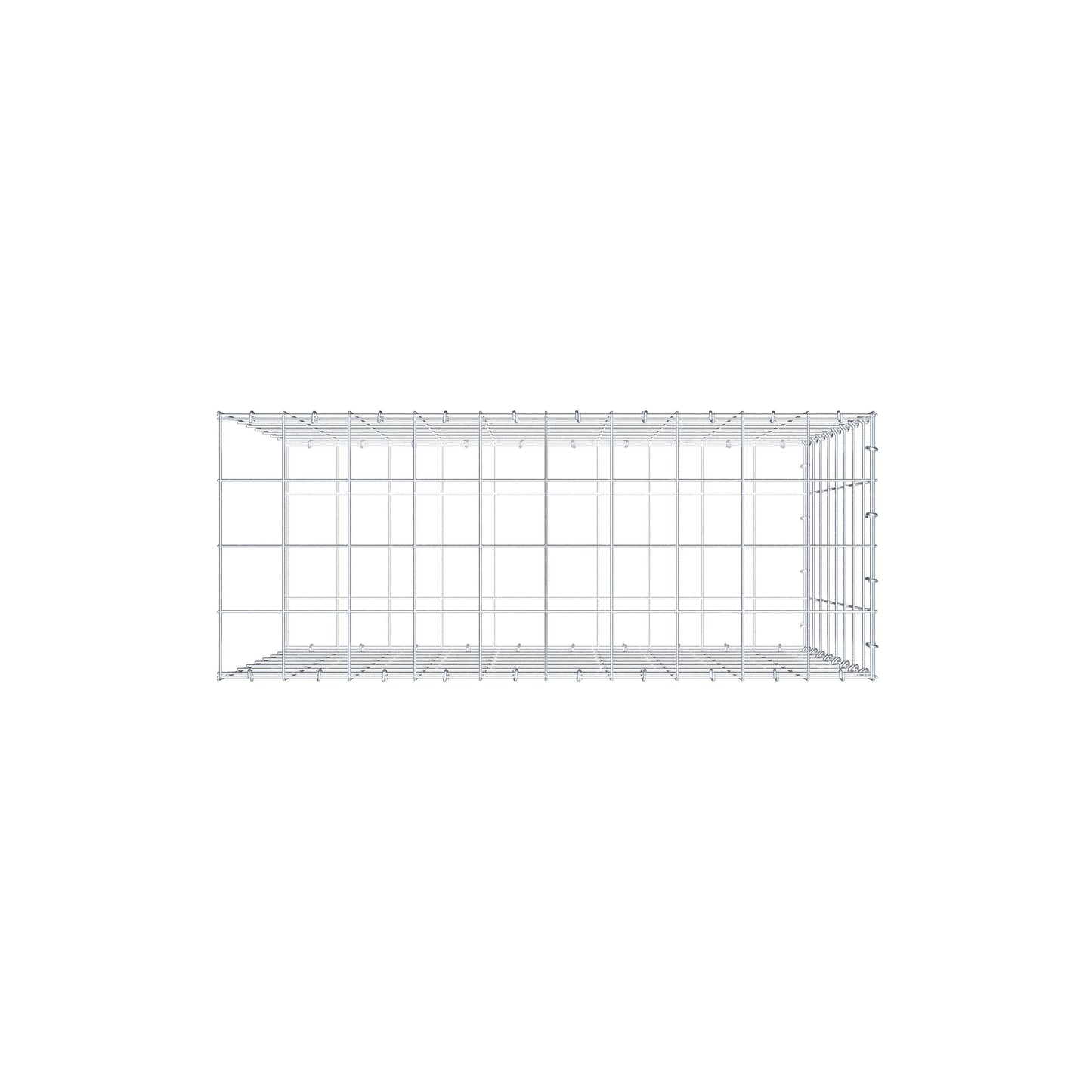 Monteret gabion type 2 100 cm x 80 cm x 40 cm (L x H x D), maskestørrelse 10 cm x 10 cm, C-ring