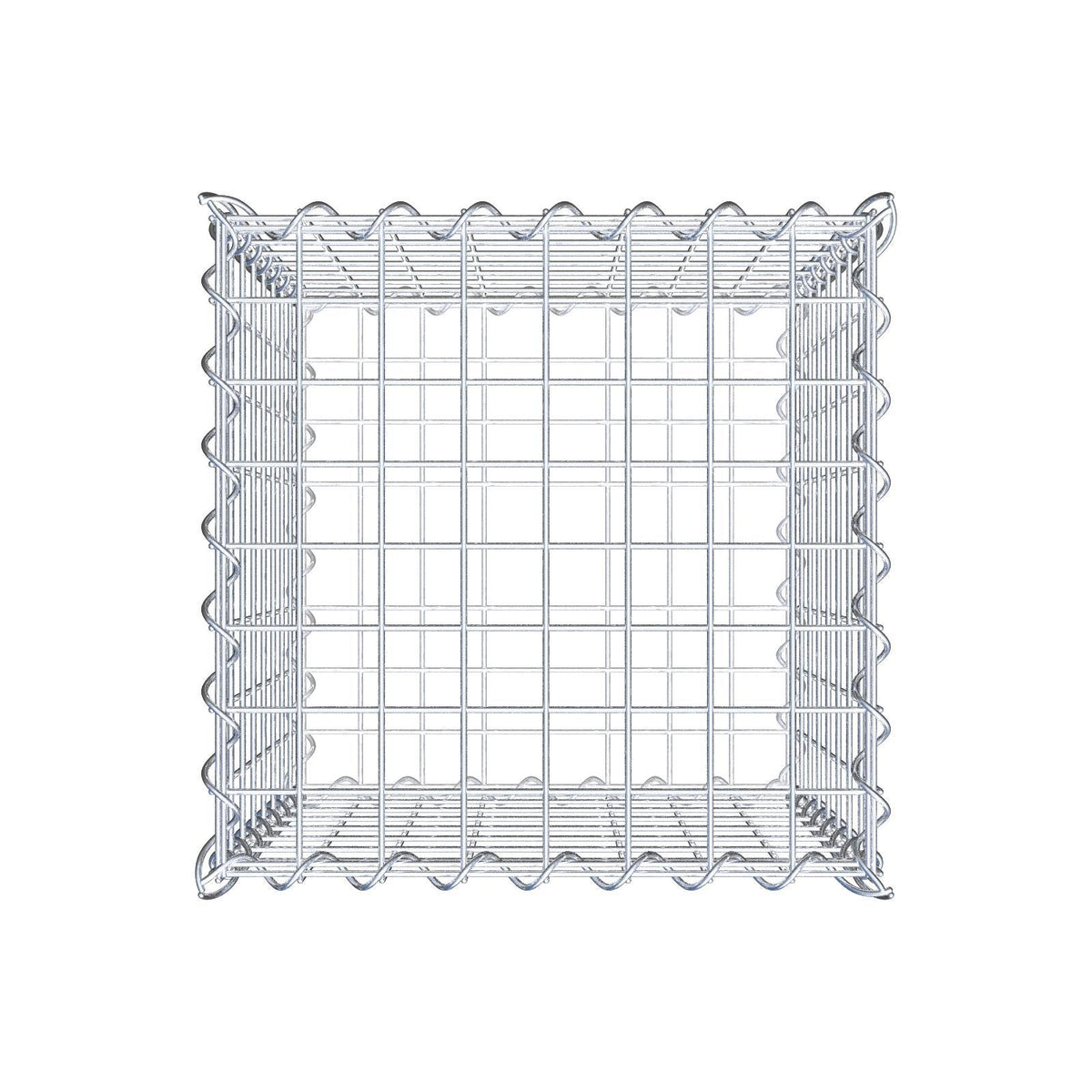 Gabião 40 cm x 40 cm x 40 cm (C x A x P), malhagem 5 cm x 5 cm, espiral
