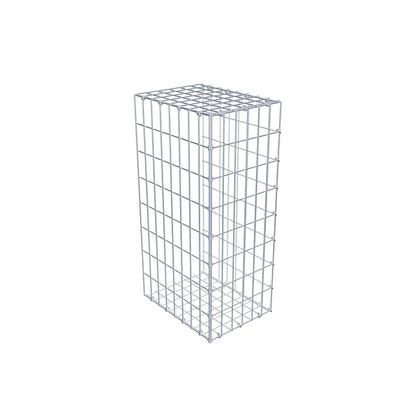 Monteret gabion type 2 80 cm x 40 cm x 30 cm, maskestørrelse 5 cm x 10 cm, C-ring