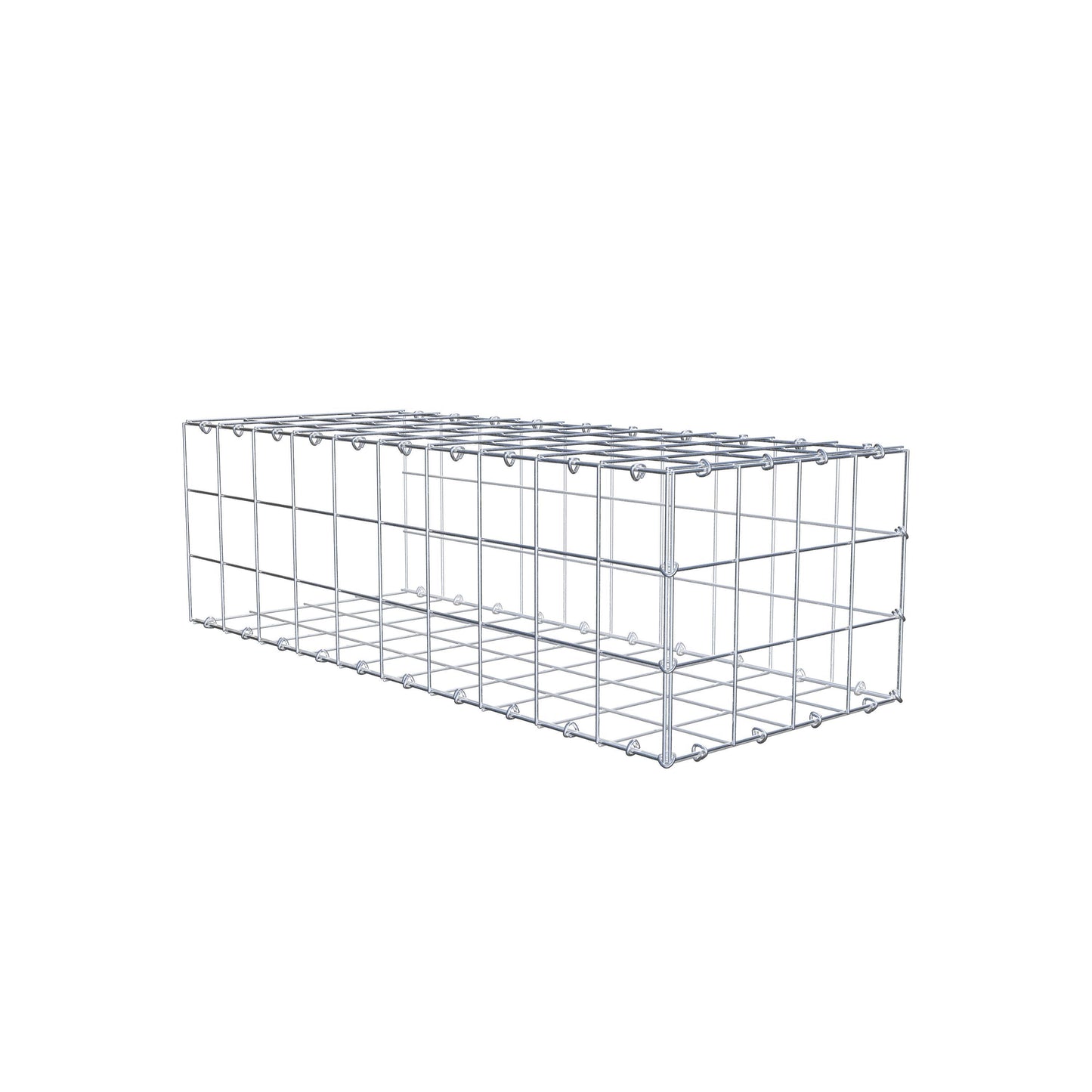 Mounted gabion type 2 100 cm x 30 cm x 40 cm (L x H x D), mesh size 10 cm x 10 cm, C-ring