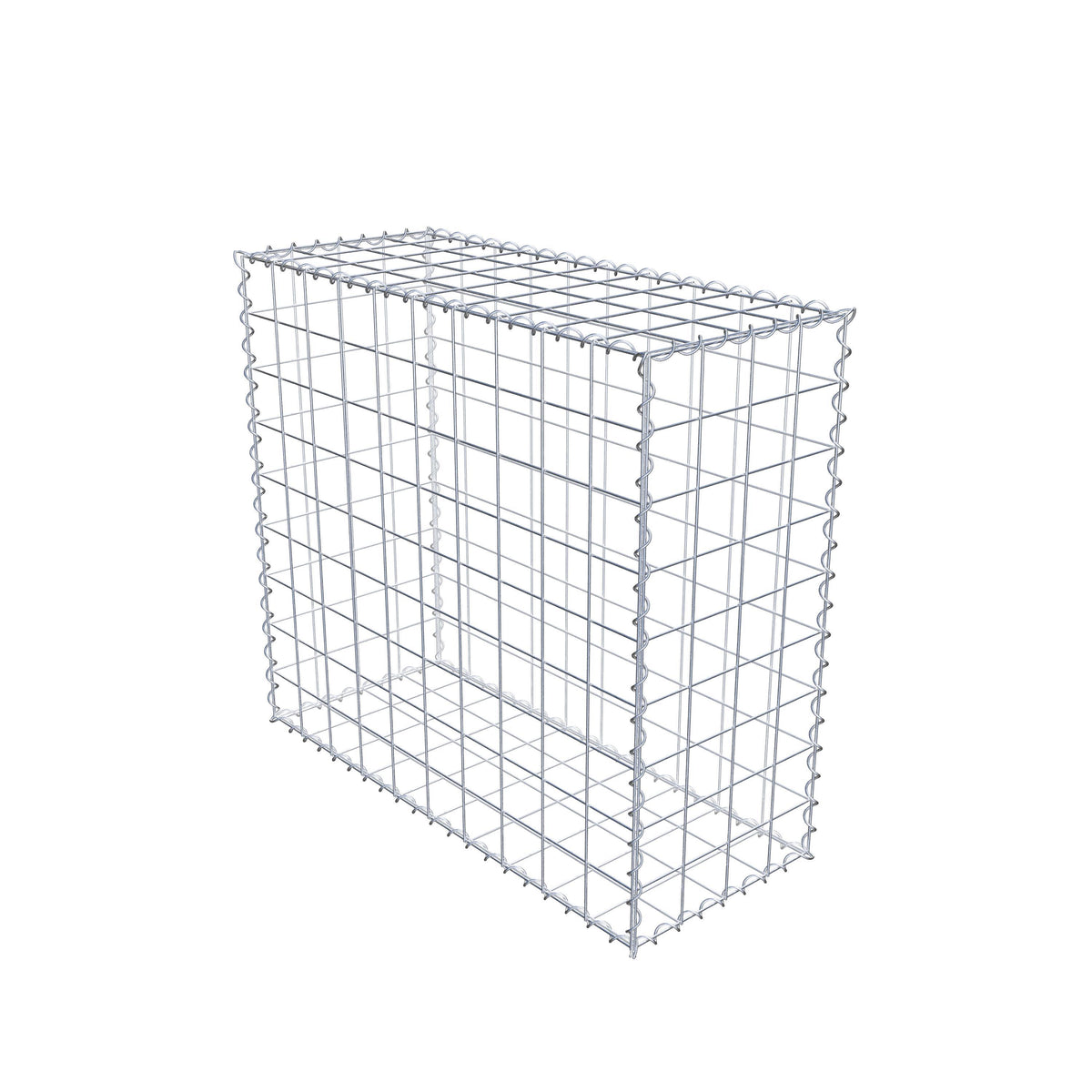Gabion 100 cm x 90 cm x 40 cm (L x H x D), maskestørrelse 10 cm x 10 cm, spiral