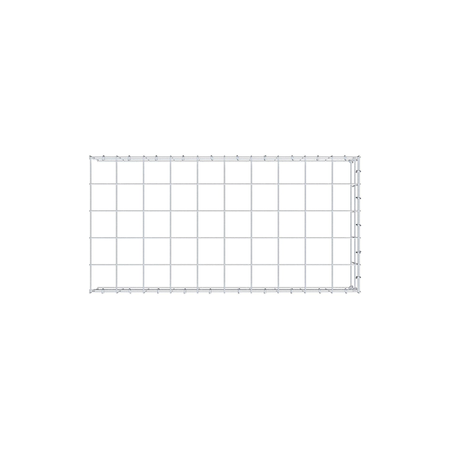 Mounted gabion type 4 100 cm x 20 cm x 50 cm (L x H x D), mesh size 10 cm x 10 cm, C-ring
