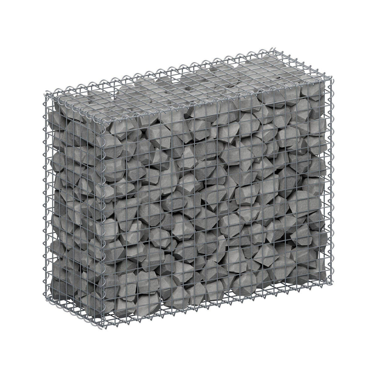 Gabion 100 cm x 80 cm x 40 cm (L x H x D), maskestørrelse 5 cm x 5 cm, spiral
