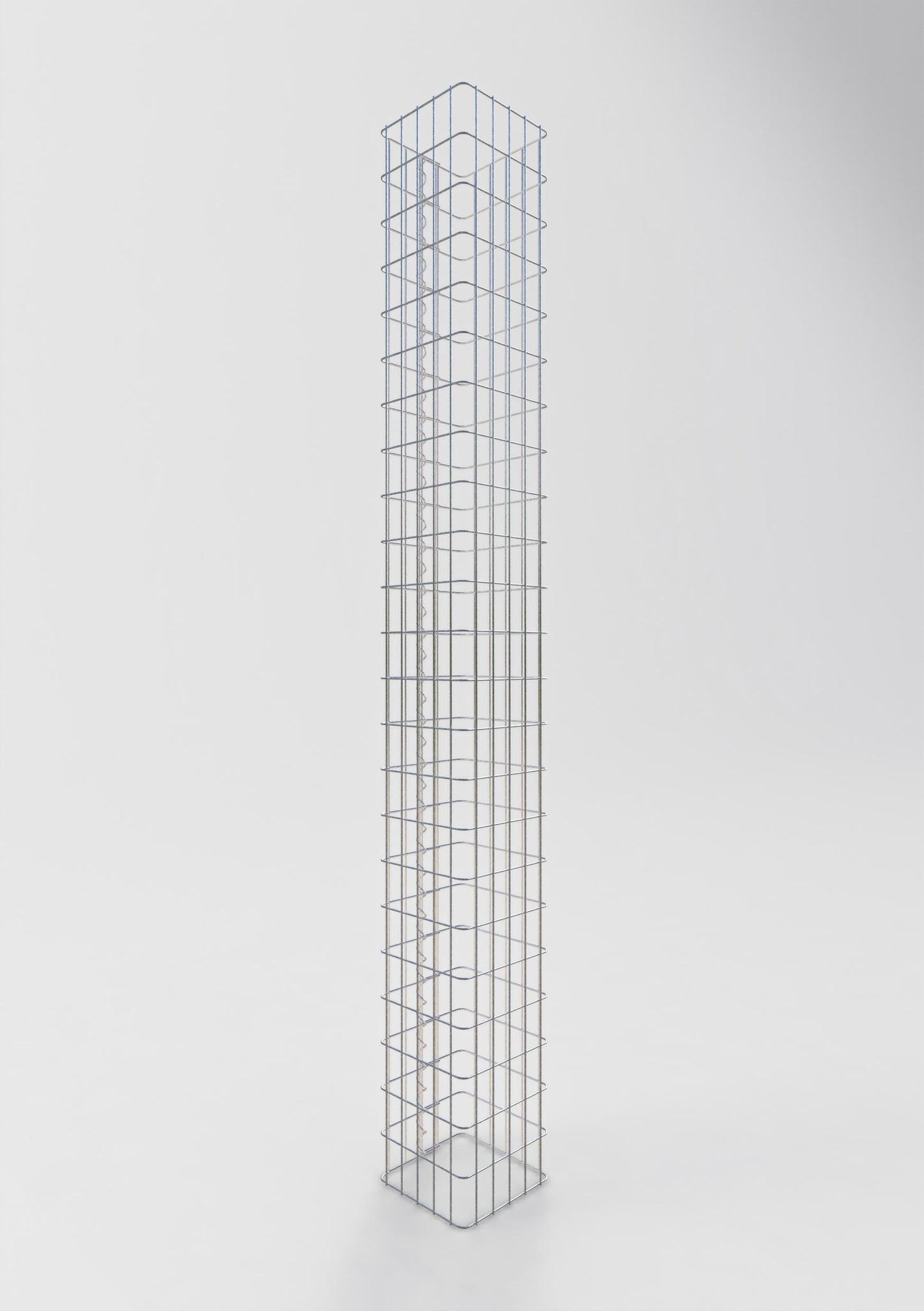 Gabionensäule eckig 27 cm x 27 cm, 230 cm Höhe, MW 5 cm x 10 cm