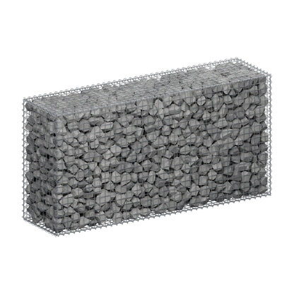 Gabião 200 cm x 100 cm x 50 cm (C x A x P), malhagem 5 cm x 5 cm, espiral