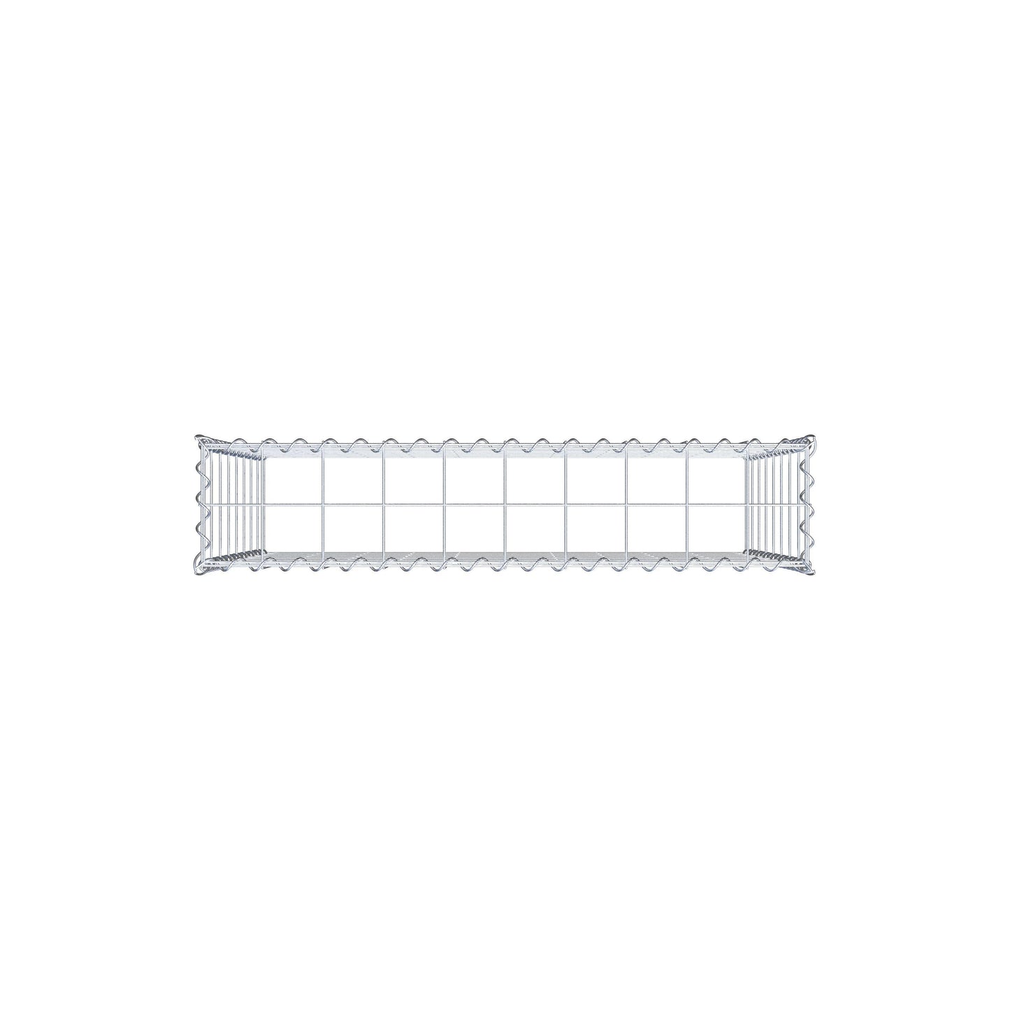 Opbouw schanskorf type 3 100 cm x 80 cm x 20 cm (L x H x D), maaswijdte 10 cm x 10 cm, spiraal