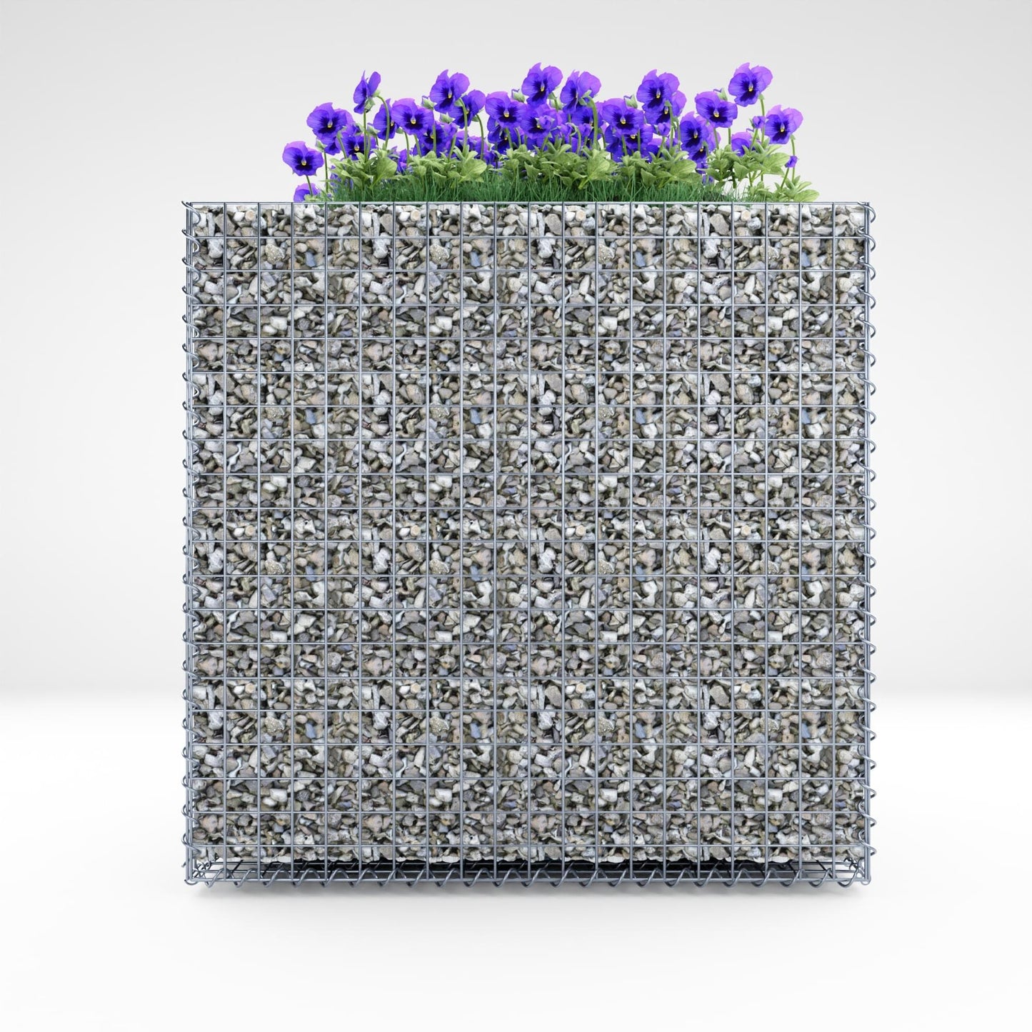 Högbädd, fyrkantig 100 cm x 100 cm x 60 cm (L x H x D), maskstorlek 5 x 5 cm, väggtjocklek 10 cm