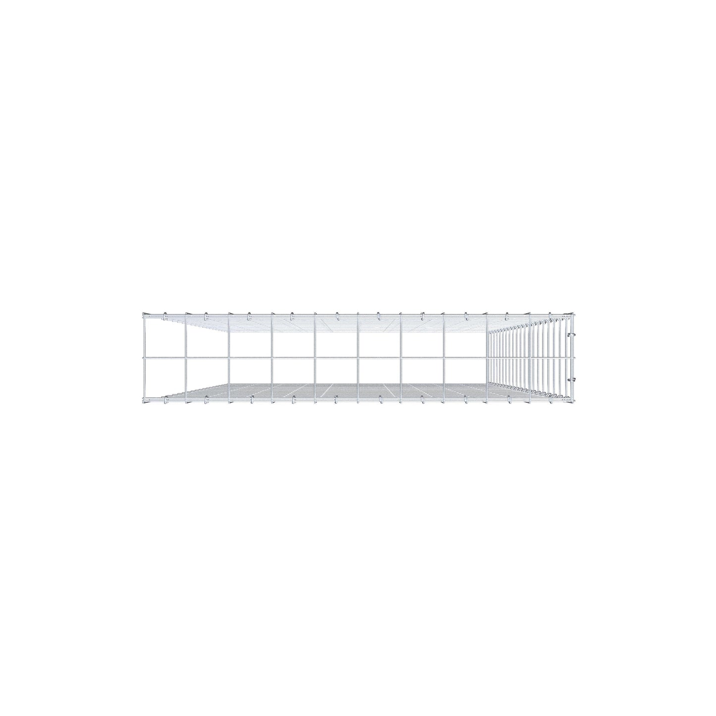 Fourche rapportée type 4 200 cm x 100 cm x 20 cm (L x H x P), mailles 10 cm x 10 cm, anneau en C