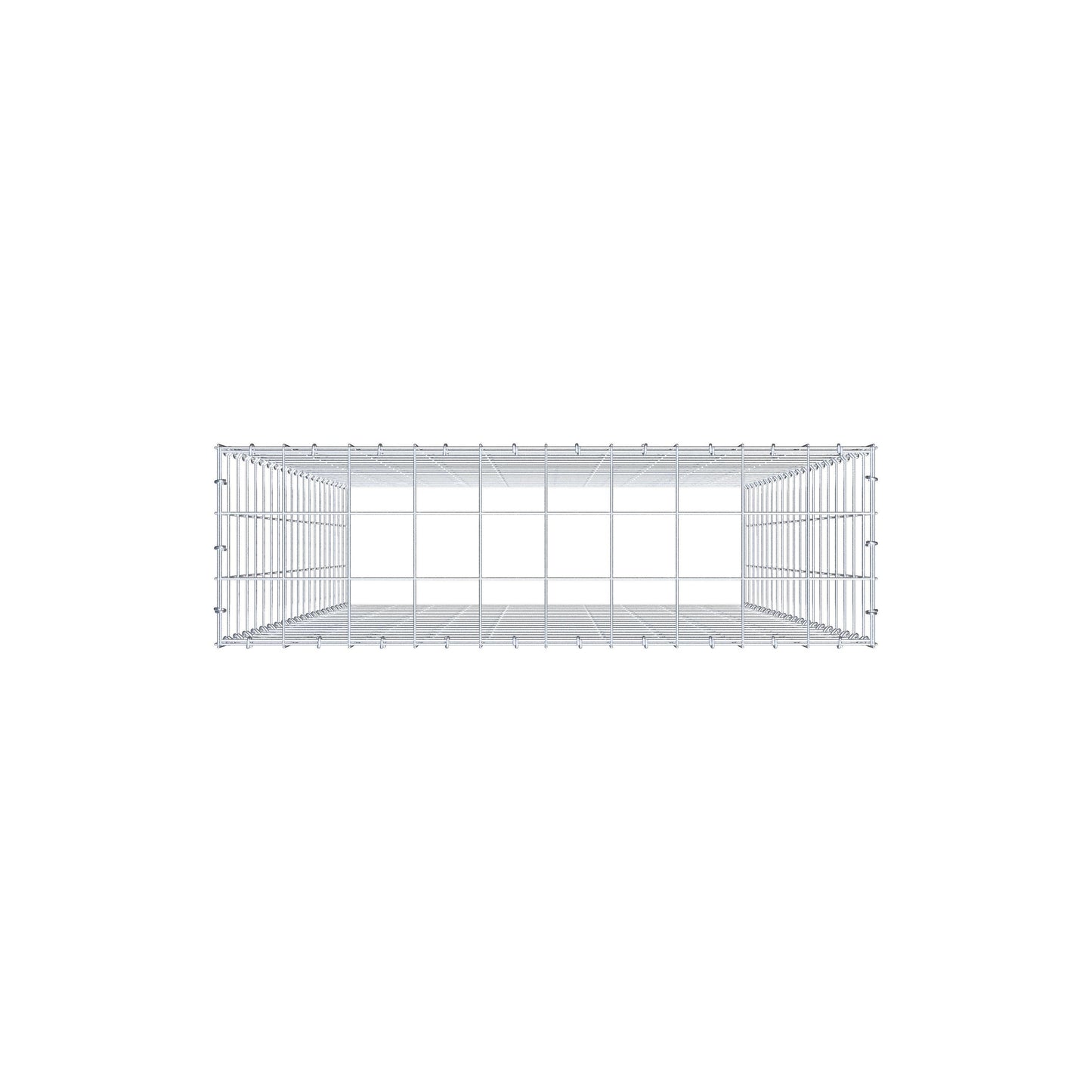 Monteret gabion type 3 200 cm x 100 cm x 30 cm (L x H x D), maskestørrelse 10 cm x 10 cm, C-ring