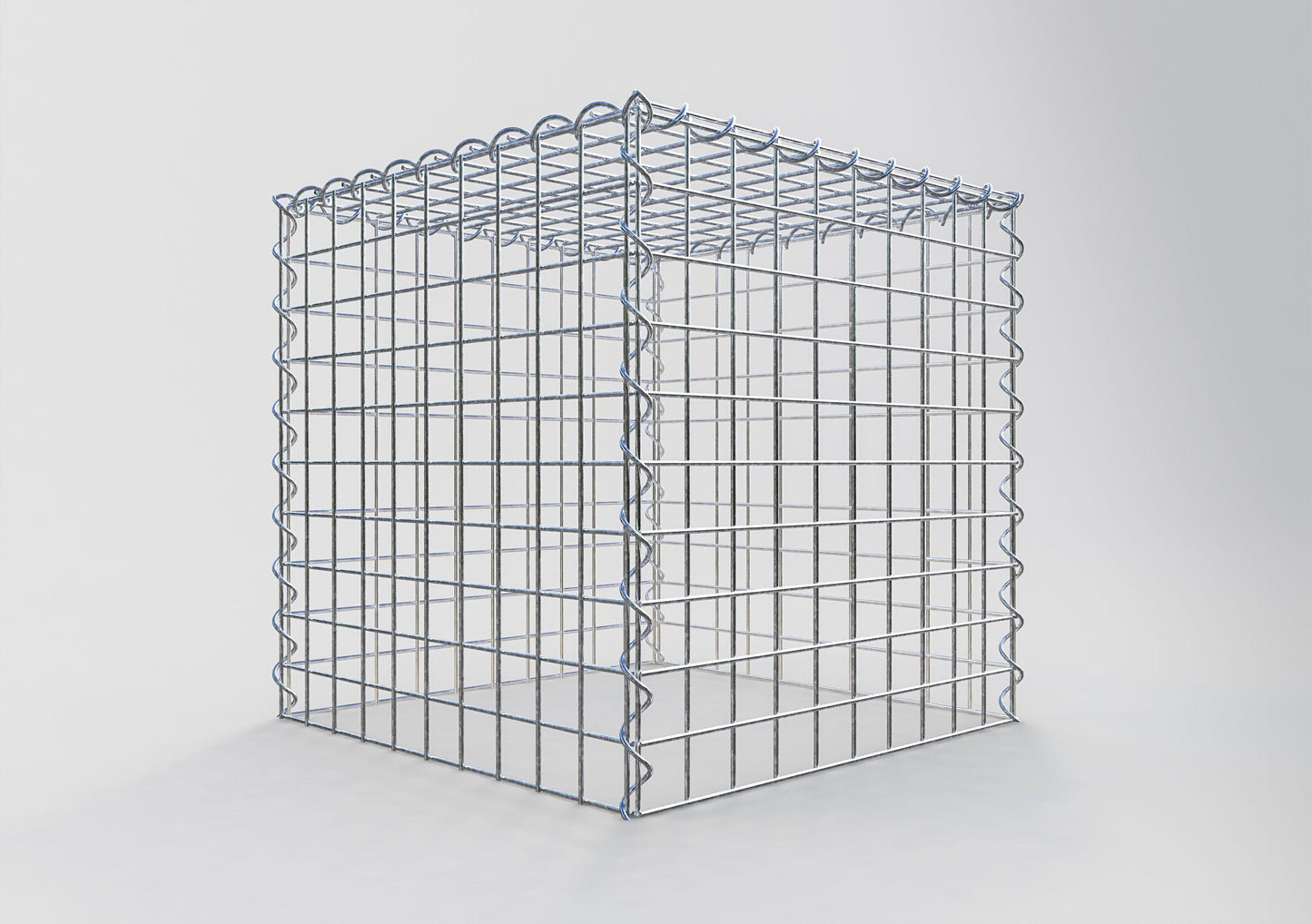 Gabião tipo 3 50 cm x 50 cm x 50 cm (C x A x P), malhagem 5 cm x 5 cm, espiral