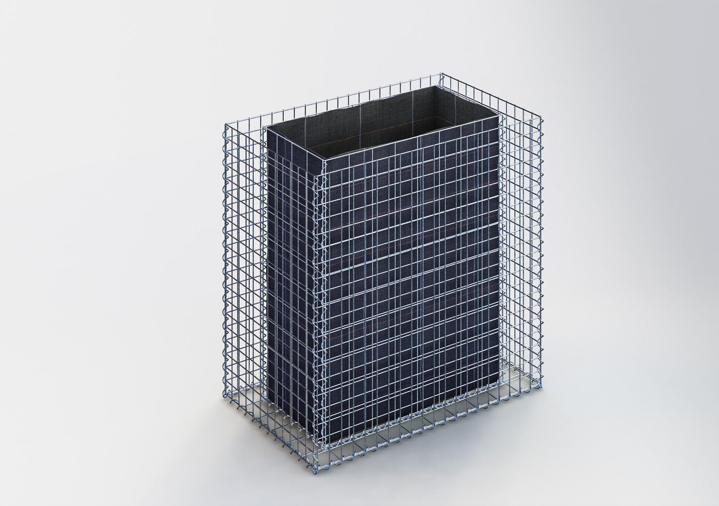 Högbädd, fyrkantig 100 cm x 100 cm x 60 cm (L x H x D), maskstorlek 5 x 5 cm, väggtjocklek 10 cm