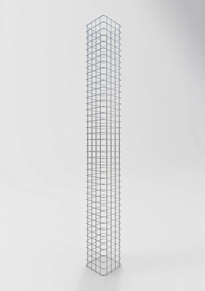 Gabion column, square, hot-dip galvanized, 22 cm x 22 cm, 200 cm high, MW 5 cm x 5 cm