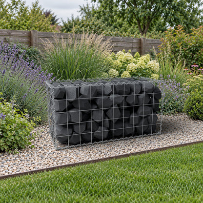 Gabion 100 cm x 50 cm x 40 cm (L x H x D), maskstorlek 10 cm x 10 cm, spiral