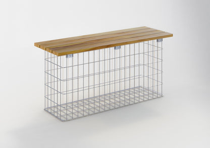 Banco de jardín 102 x 50 x 32 cm TEAK MW 5 x 10 cm, galvanizado en caliente