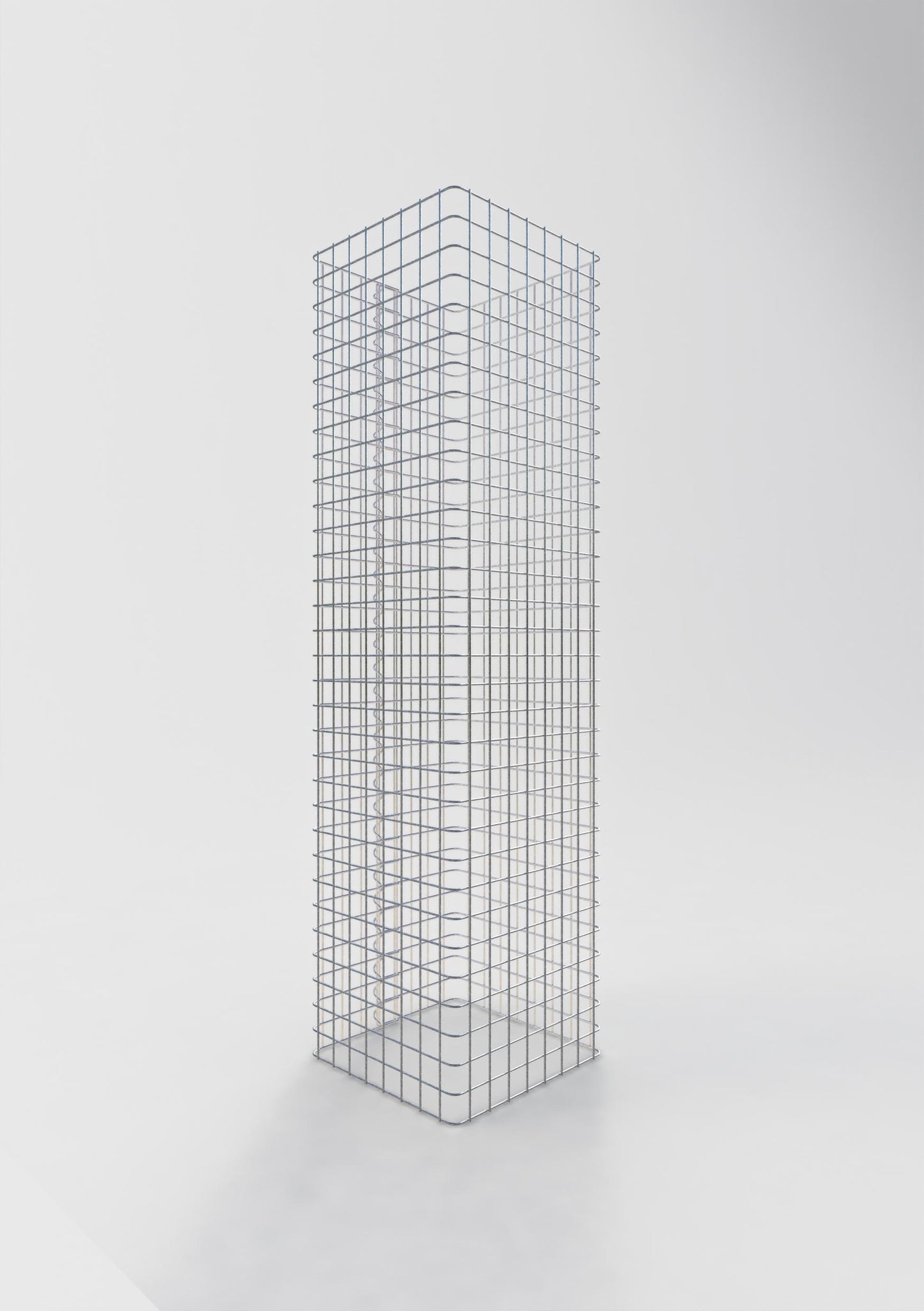 Columna de gaviones angular 42 cm x 42 cm, 160 cm de altura, MW 5 cm x 5 cm