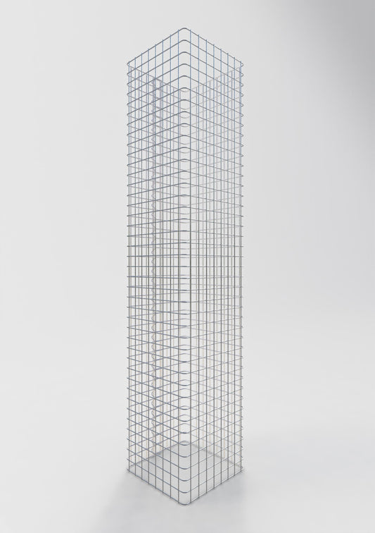 Columna de gaviones angular 42 cm x 42 cm, 200 cm de altura, MW 5 cm x 5 cm