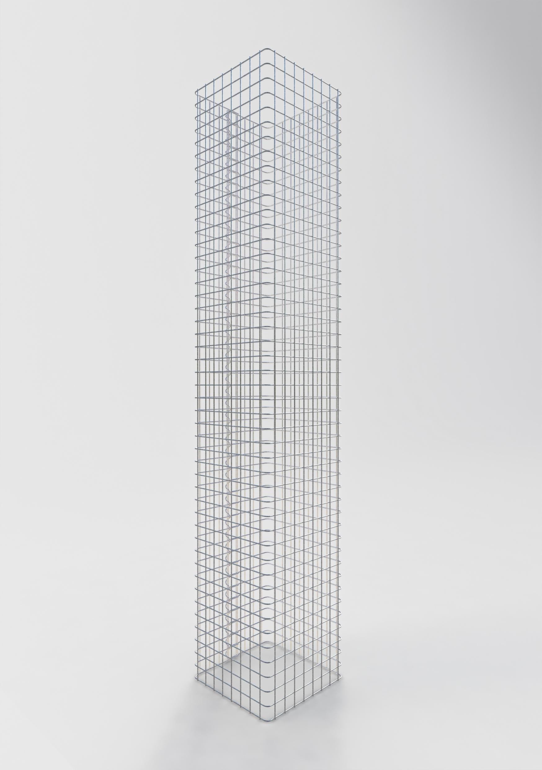 Colonna di gabbioni angolare 42 cm x 42 cm, 230 cm di altezza, MW 5 cm x 5 cm