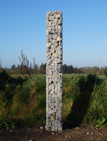 Columna rectangular de gaviones galvanizados en caliente, 27 cm x 27 cm, 200 cm de altura, MW 5 cm x 10 cm