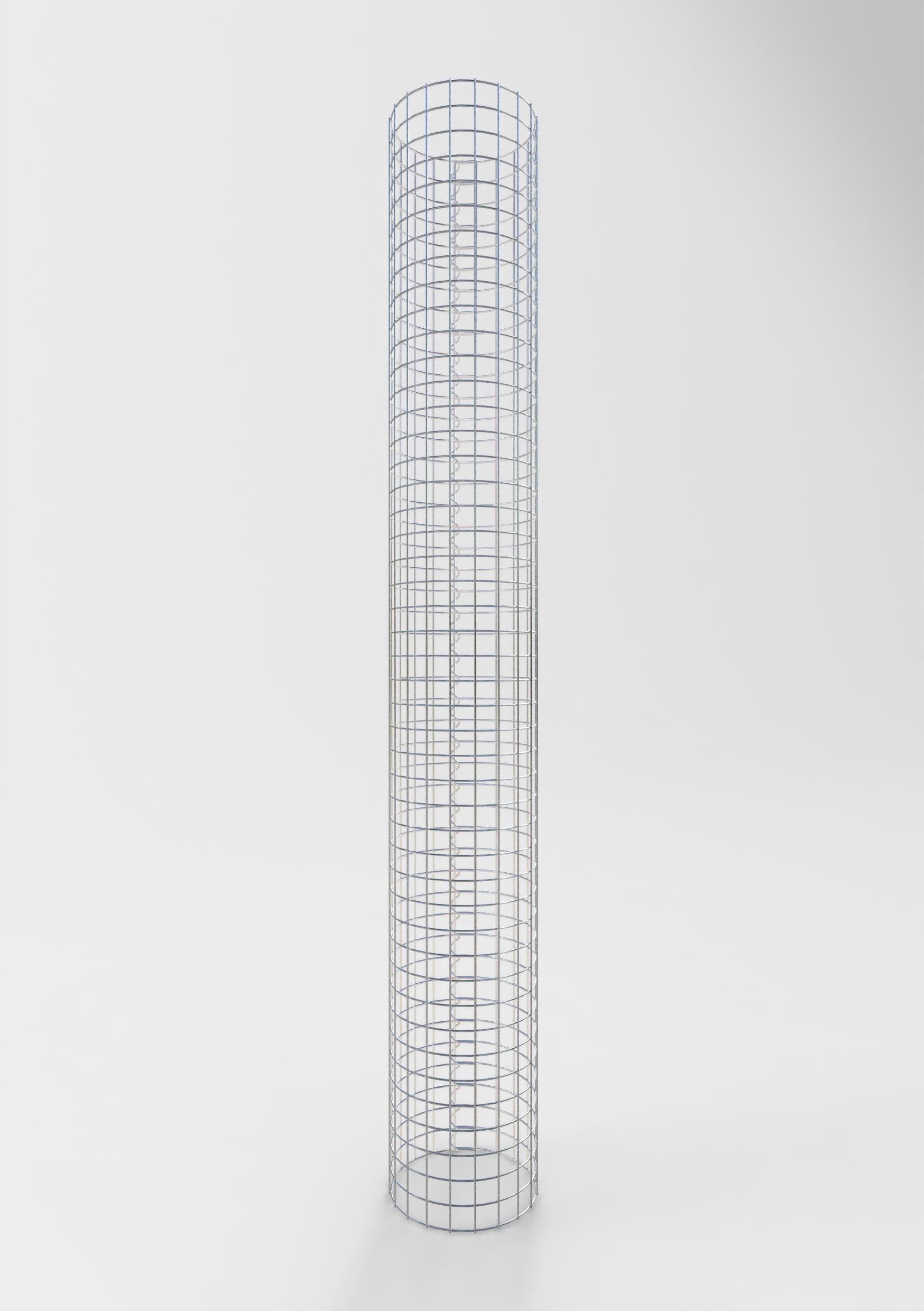 Coluna de gabião redonda 32 cm de diâmetro, 230 cm de altura, malhagem 5 cm x 5 cm