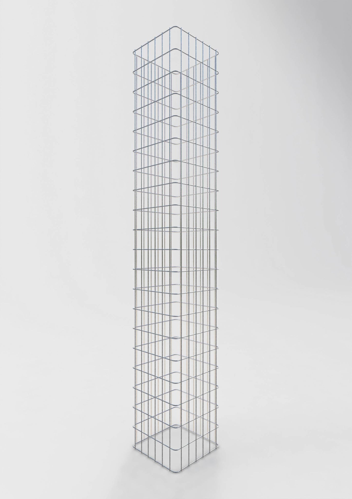 Coluna de gabião quadrada galvanizada a quente, 32 cm x 32 cm, 200 cm de altura, malha 5 x 10 cm