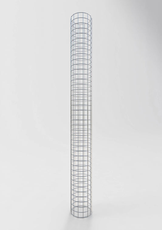 Colonne de gabion ronde galvanisée à chaud, 22 cm de diamètre, 200 cm de hauteur, MW 5 cm x 5 cm