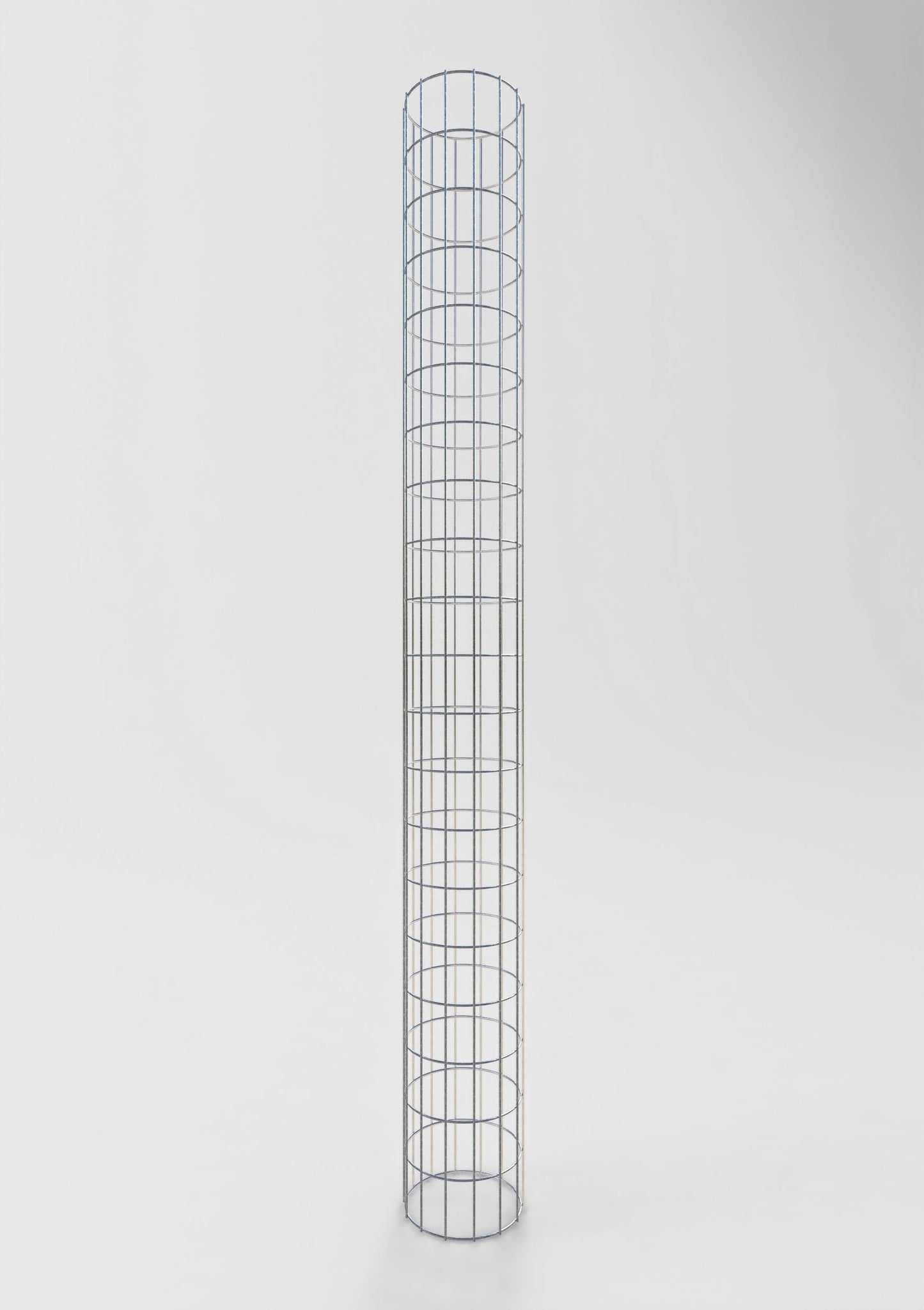 Coluna de gabião redonda, galvanizada a quente, 22 cm de diâmetro, 200 cm de altura, malha 5 cm x 10 cm
