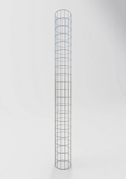 Coluna de gabião redonda, galvanizada a quente, 22 cm de diâmetro, 200 cm de altura, malha 5 cm x 10 cm