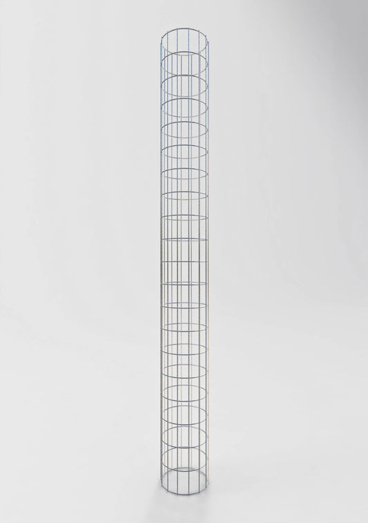 Colonne de gabion ronde galvanisée à chaud, 22 cm de diamètre, 200 cm de hauteur, MW 5 cm x 10 cm